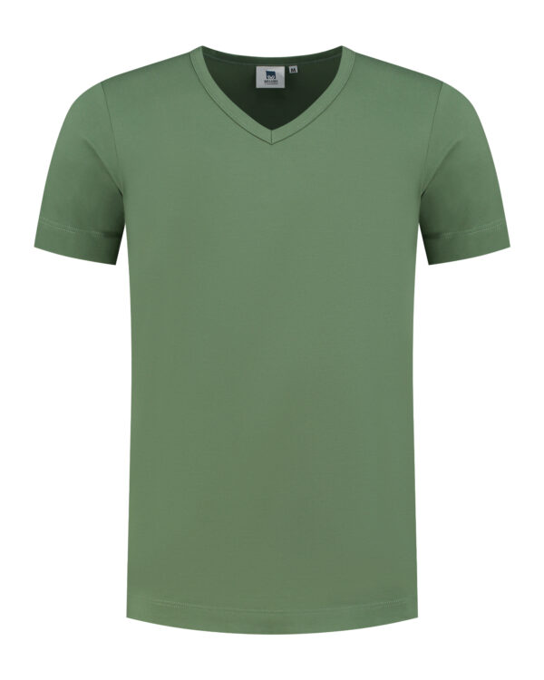 L&S T-shirt V-neck cot/elast SS for him