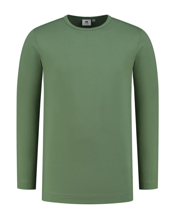 L&S T-shirt Crewneck cot/elast LS for him
